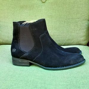 Born Bresson Chelsea black suede ankle boot.